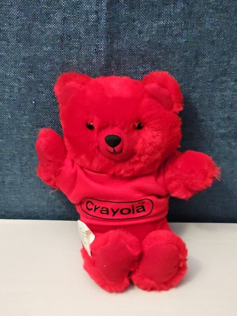 Vintage 1986 Crayola Teddy Bear Plush | Red Crayon Shirt | 7" Stuffed Animal | - Picture 12 of 16